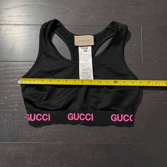 NEW GUCCI Sports Bra black/pink Logo Band Bralette Size Small women - Picture 7 of 8